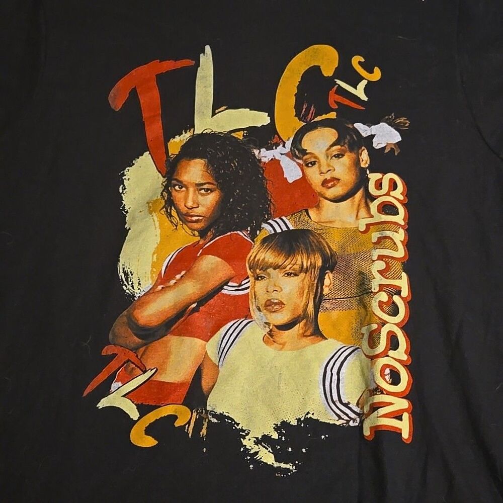 NEW TLC No Scrubs Graphic T-Shirt Adult Large Band Tee 90's Hip Hop Rap NWT